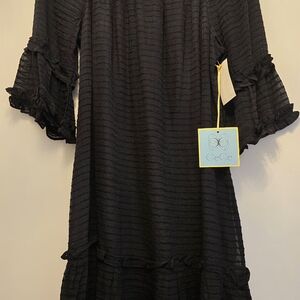 CeCe Black Ruffle Sleeve Dress